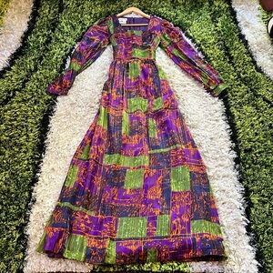 Exquisite Vintage Arnel Print Maxi Gown